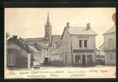 AK Étang-sur-Arroux, Quartier de l`Eglise