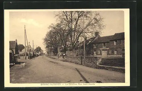 AK Épinac-les-Mines, La Garenne, Rue Jean-Jaurès
