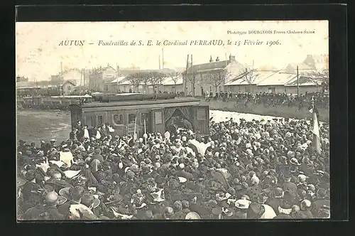 AK Autun, Funérailles de S. E. le Cardinal Perraud 1906