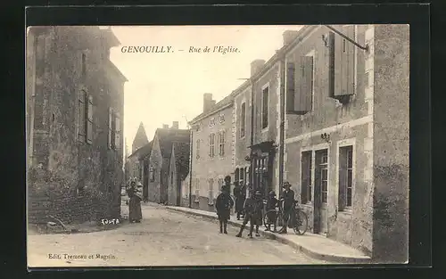 AK Genouilly, Rue de l`Eglise, Strassenpartie