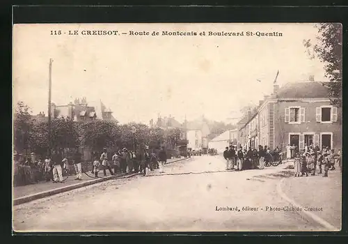 AK Le Creusot, Route de Montcenis et Boulevard Saint Quentin