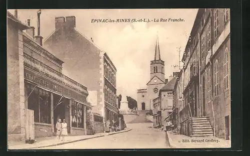 AK Epinac-les-Mines, La Rue Franche