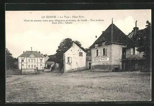 AK La Guiche, La Place, Hotel Rizet