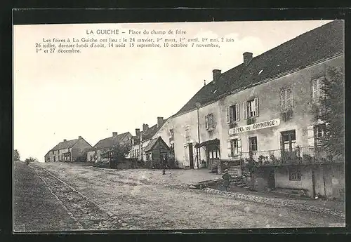 AK La Guiche, Place du champ de foire, Hotel du Commerce
