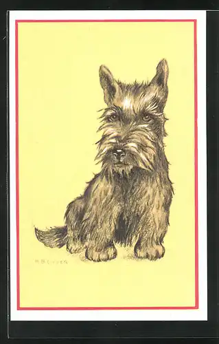 Künstler-AK Darstellung eines Scotch Terriers