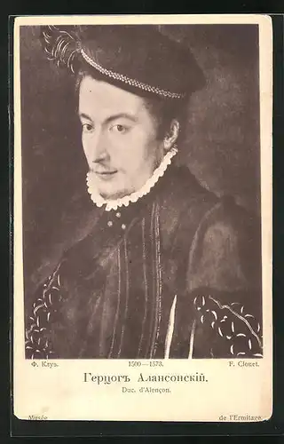 AK Duc. d'Alencon im Portrait, F. Clouet, Musée de l'Ermitage