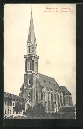AK Uebersee, Ansicht der Pfarrkirche