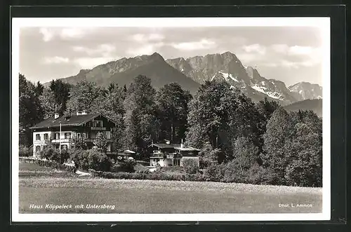 AK Schönau, Haus Köppeleck mit Untersberg