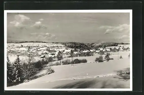 Foto-AK Uehlingen, Ortschaft im Winter