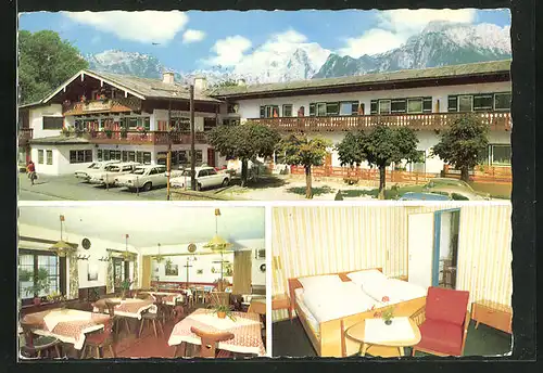 AK Schönau b. Berchtesgarden, Hotel-Pension Zillnhäusl mit Alpenpanorama