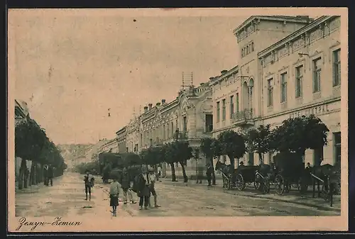 AK Zemun, Strassenpartie am Hotel Central