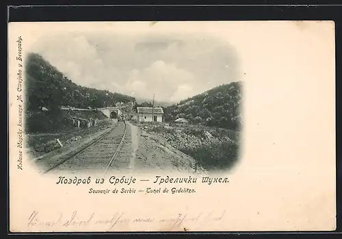 AK Grdelitza, Eisenbahnstrecke am Tunnel