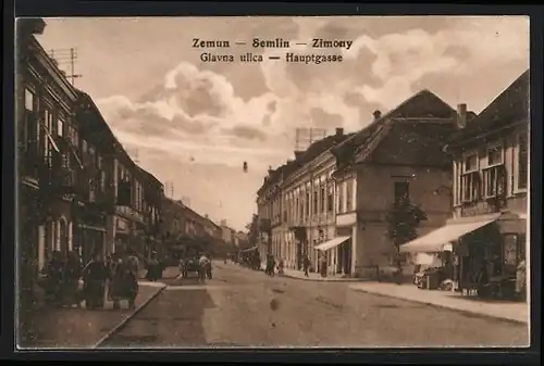 AK Zemun, Hauptgasse mit Ladengeschäften