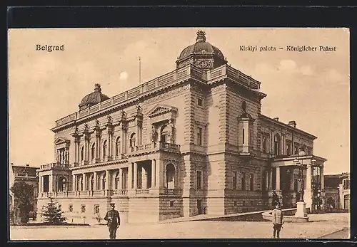 AK Belgrad, Strassenpartie am Königl. Palais