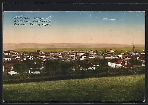 AK Kruschevac, Totalansicht mit Kirche