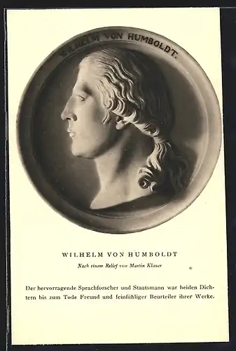 AK Portrait Wilhelm von Humbold, Deutsche Klassik