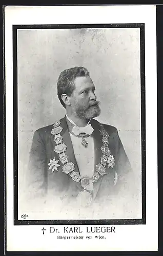 AK Bürgermeister Carl Lueger mit Amtskette