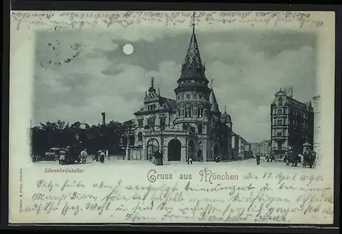 AK München, Löwenbräu-Keller bei Nacht