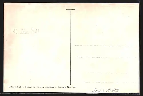 AK Prinzregent Luitpold, Bayrische Briefmarken, Löwen