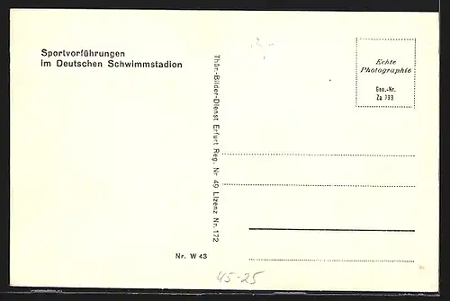 AK Sportvorführungen im Deutschen Schwimmstadion
