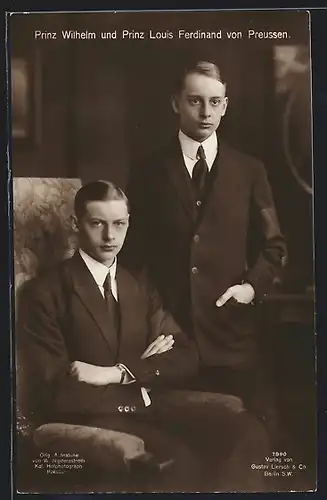 AK Prinz Louis Ferdinand und Prinz Wilhelm von Preussen