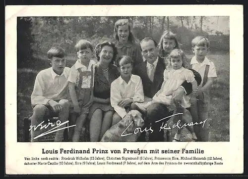 AK Prinz Louis Ferdinand von Preussen m. seiner Familie