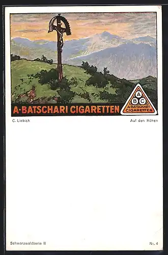 Künstler-AK Curt Liebich: A-Batschari Cigaretten, Panorama