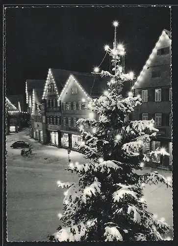 AK Urach /Württemberg, Marktplatz im Winter