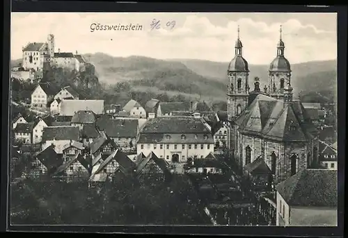 AK Gössweinstein, Teilansicht mit Kirche