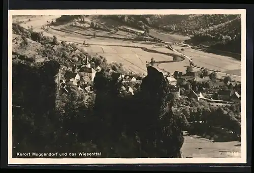 AK Muggendorf, Gesamtansicht, Fliegeraufnahme