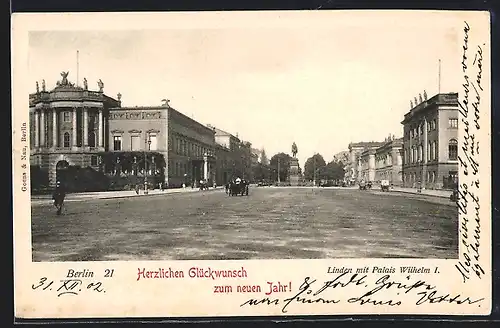 AK Berlin, Linden mit Palais Wilhelm I.