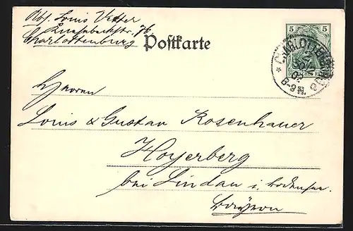 AK Berlin, Linden mit Palais Wilhelm I.