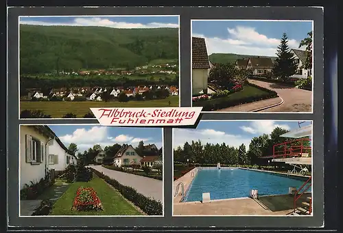 AK Albbruck, Siedlung Fuhlenmatt, Strassenansicht & Freibad
