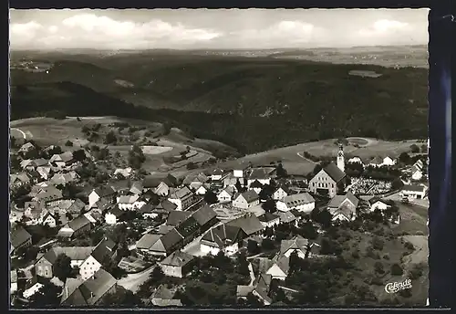 AK Görwihl im Schwarzwald, Fliegeraufnahme der gesamten Ortschaft
