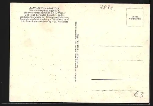 AK Nimburg-Bottingen, Gasthof zum Rebstock
