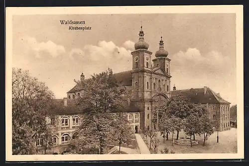 AK Waldsassen, Partie am Kirchenplatz