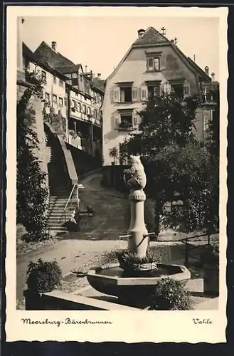 AK Meersburg, Ortsansicht mit Bärenbrunnen