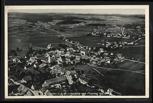 AK Stetten a. k. M., Heuberg vom Flugzeug aus