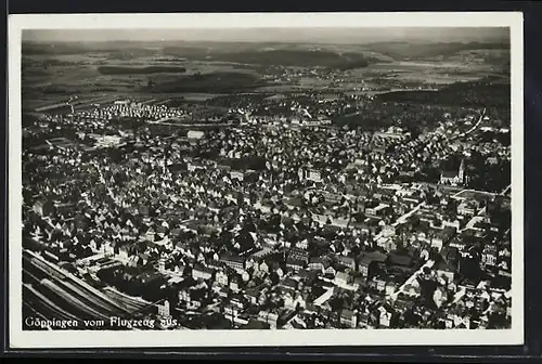 AK Göppingen, Ortsansicht vom Flugzeug aus