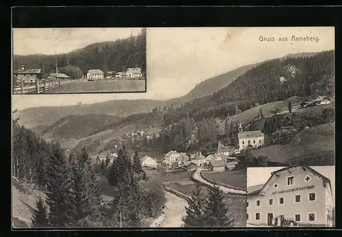 AK Annaberg, Gasthaus Josef u. Maria Gsenger, Panorama