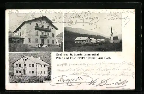AK St. Martin-Lammerthal, Gasthof zur Post von Peter und Elise Höll