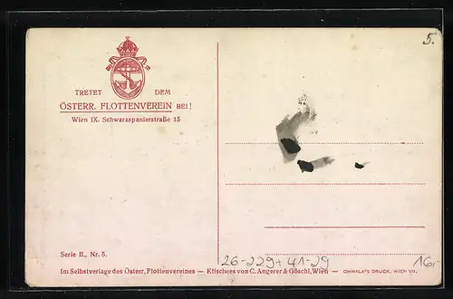 Künstler-AK Alexander Kircher: Kriegsschiff SM Schlachtschiff Erzherzog Karl in Flaggengala