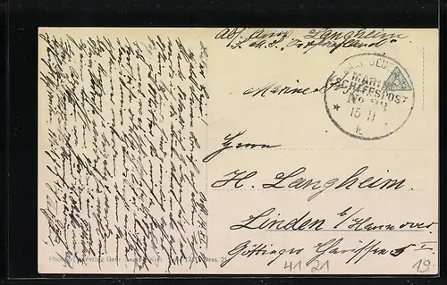 AK Kriegsschiff SMS Helgoland, Reichskriegsflagge und Wappen