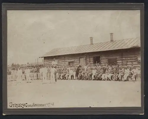 Fotografie Ansicht Irkutsk, Tschechische Legion spielt Tennis am Ende der Transsibirischen Eisenbahn 1916, 1.WK