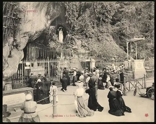 Riesen-AK Lourdes, La Grotte, Les Pyrenees