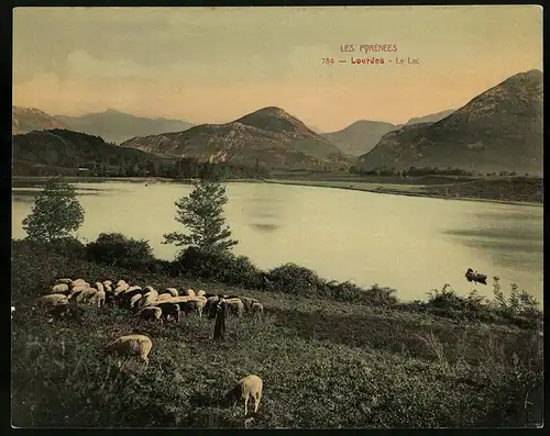 Riesen-AK Lourdes, Le Lac, Les Pyrenees