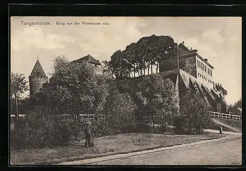 AK Tangermünde, Burg von der Promenade aus