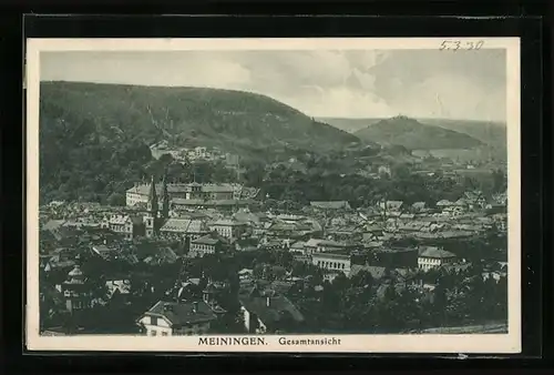 AK Meiningen, Gesamtansicht aus der Vogelschau