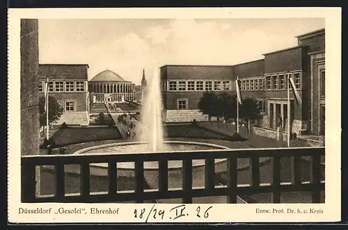 AK Düsseldorf, Grosse Ausstellung Düsseldorf 1926, Gesolei, Ehrenhof