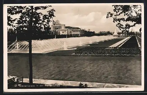 AK Düsseldorf, Grosse Reichsausstellung Schaffendes Volk 1937, Wasserspiele